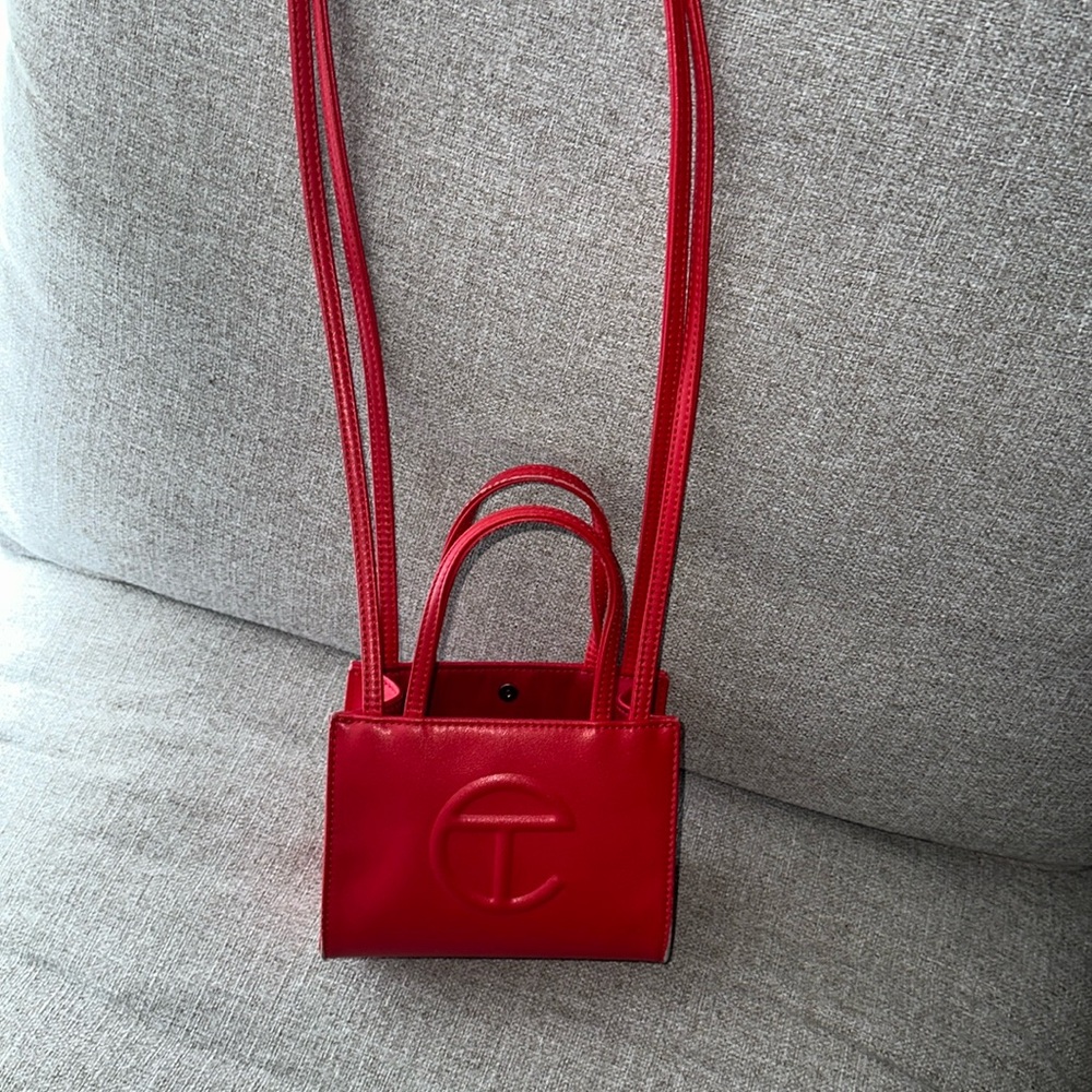 Telfar Mini Shopper in Red.